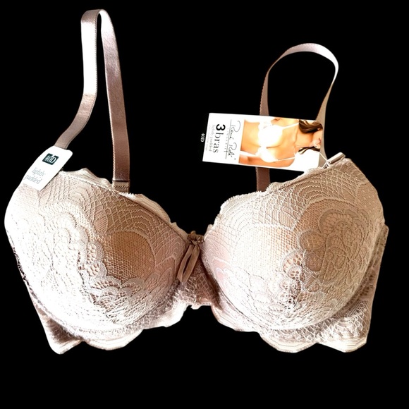Rene Rofe Lightly Padded Underwire Size 40D Nude Lace Bra Adjustable Straps NWT - Picture 2 of 6